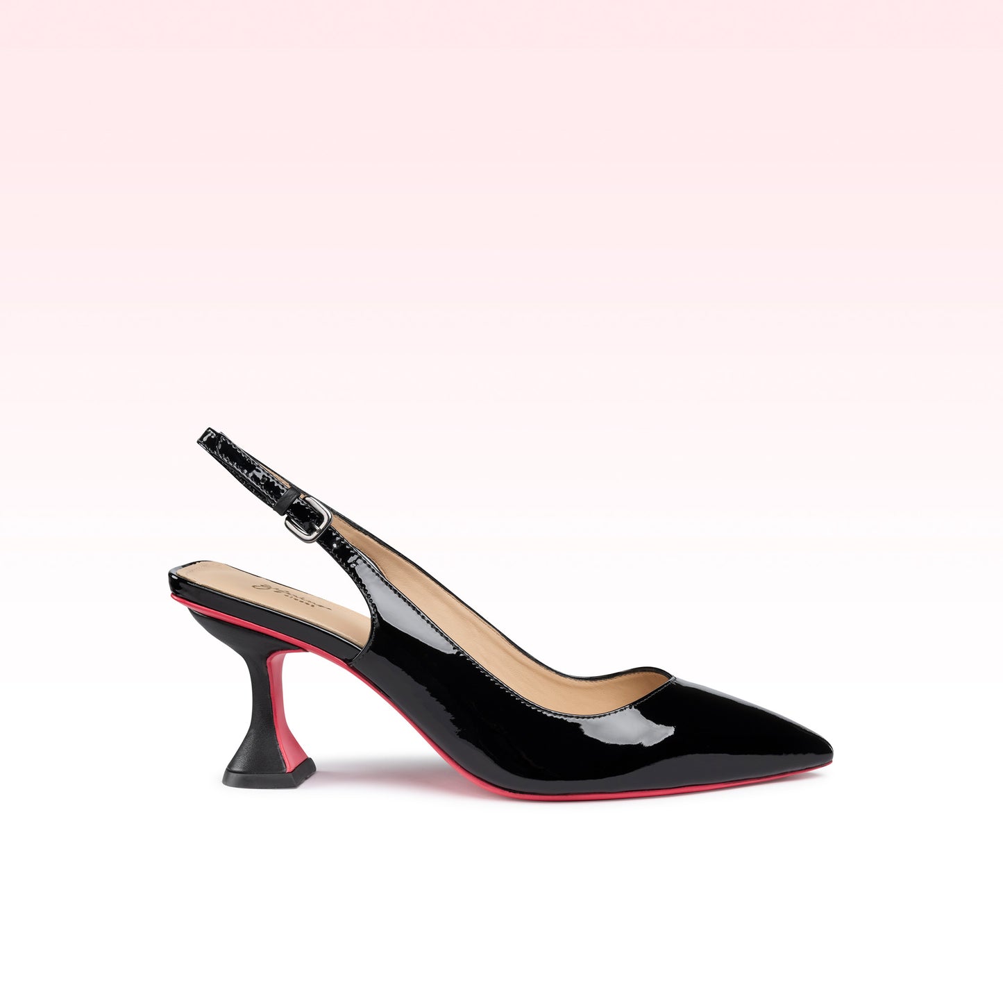 Scarpin Slingback Ava Preto Verniz