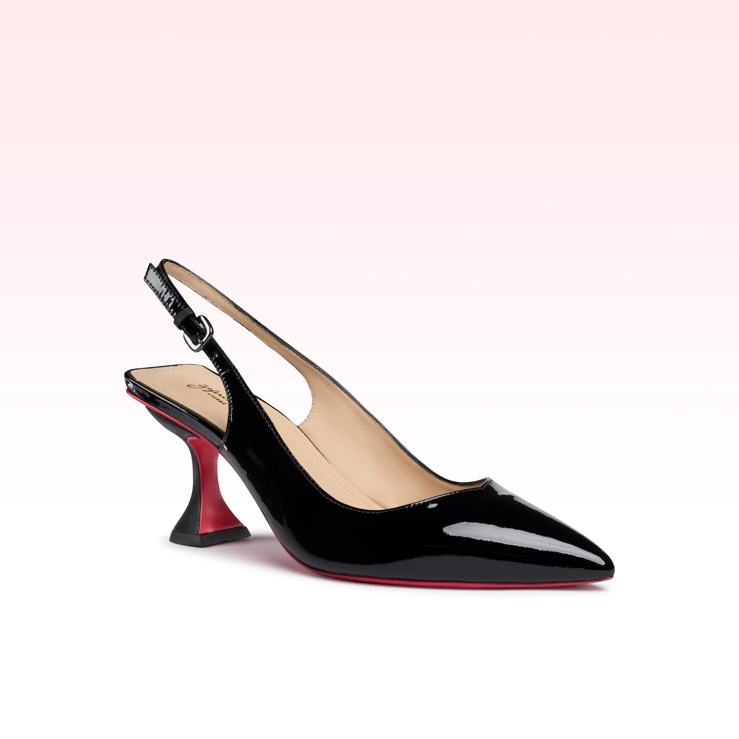 Scarpin Slingback Ava Preto Verniz