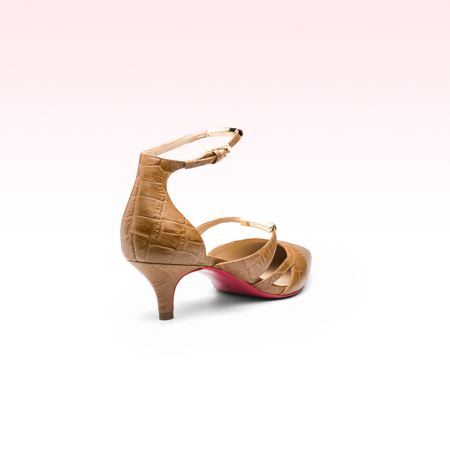 Scarpin Leônie Croco Camel