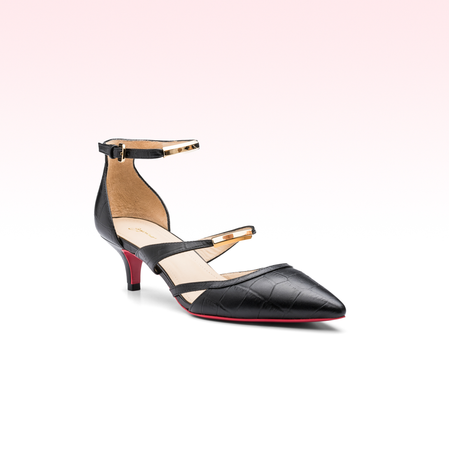 Scarpin Léonie Croco Preto