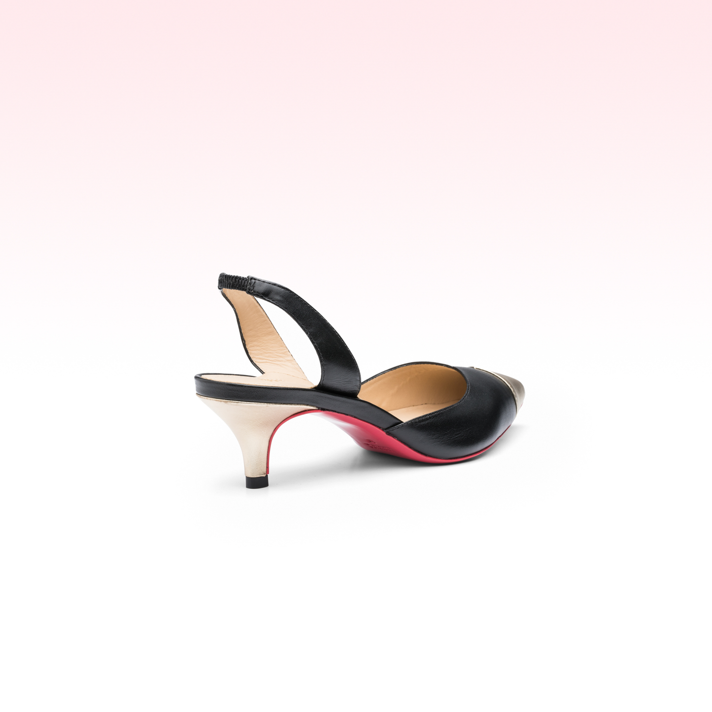 Scarpin Slingback Madison Preto-Ouro