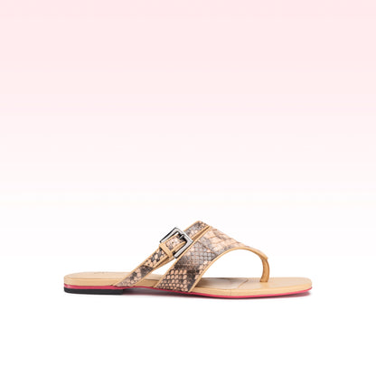 Rasteira Ariana Python Creme