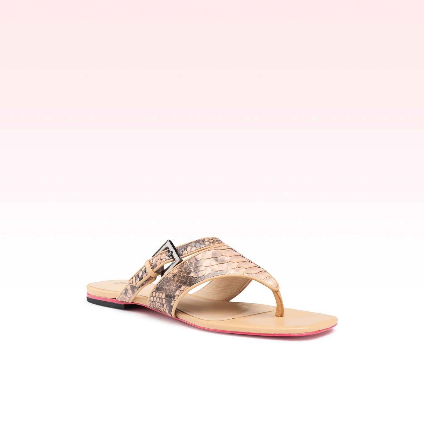 Rasteira Ariana Python Creme