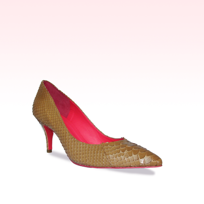 Scarpin Ninna Python Caqui