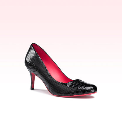 Scarpin Helo Python Preto