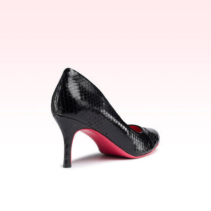 Scarpin Helo Python Preto