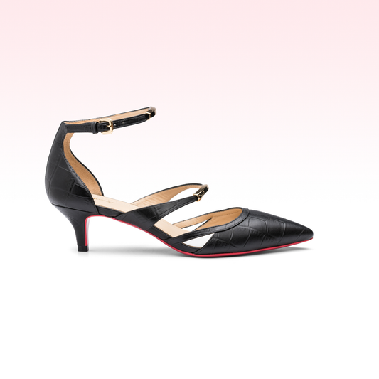 Scarpin Léonie Croco Preto