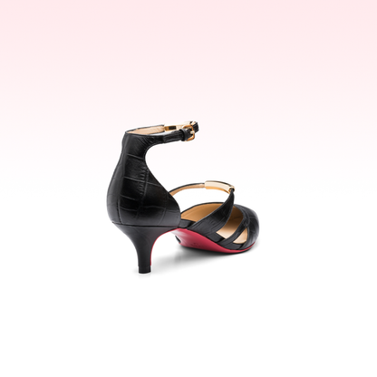 Scarpin Léonie Croco Preto
