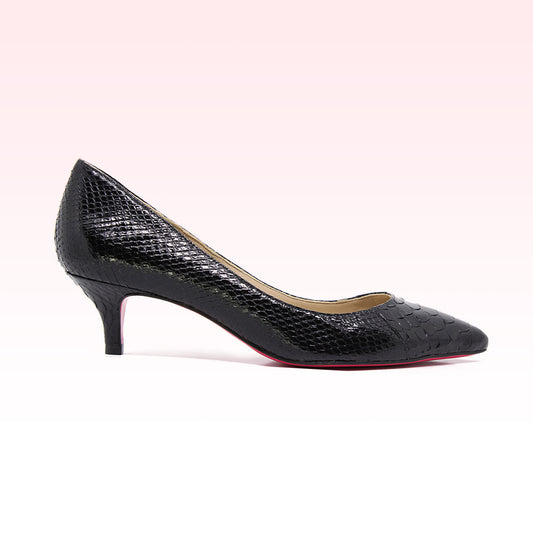 Scarpin Lolita Python Preto